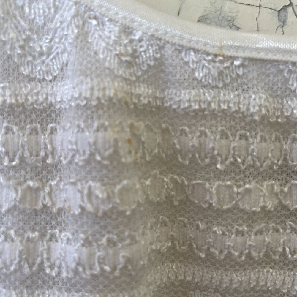 Vintage Veronica De Laurentiis Lacey White Mini Dress (Large) - Picture 8 of 12